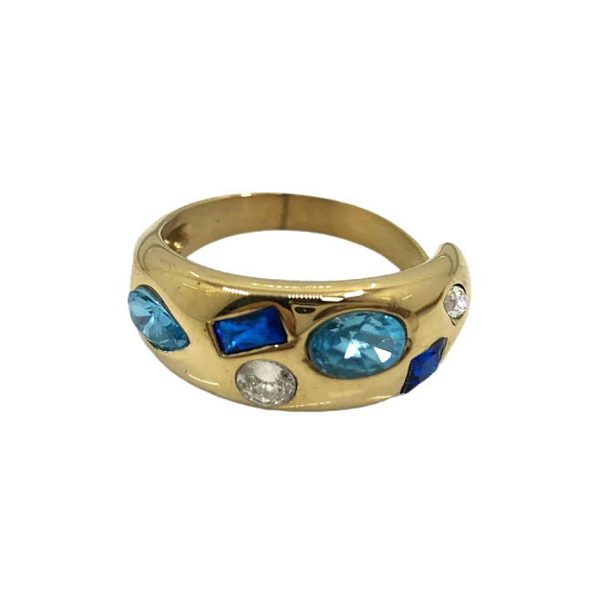 ANILLO ZO13992R BLANCO DORADO A42
