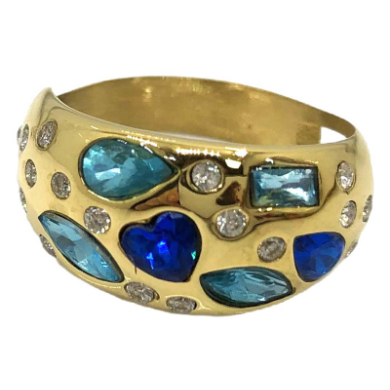 ANILLO ZO13993R VERDE PLATEADO A42