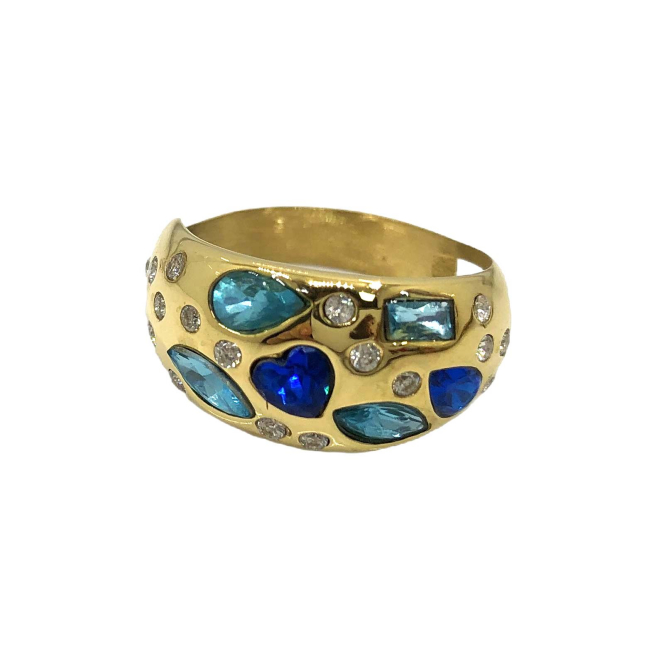 ANILLO ZO13993R VERDE PLATEADO A42