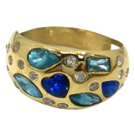 ANILLO ZO13993R VERDE PLATEADO A42