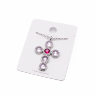 COLLAR ZO15373N ROSA PLATEADO Acero Inoxidable 2D11