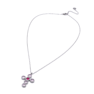 COLLAR ZO15373N ROSA PLATEADO Acero Inoxidable 2D11