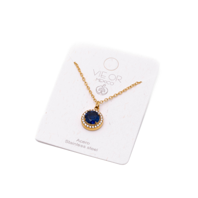 COLLAR ZO15796N AZUL DORADO Acero Inoxidable E110