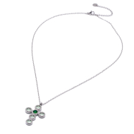 COLLAR ZO15373N VERDE PLATEADO Acero Inoxidable 2D11
