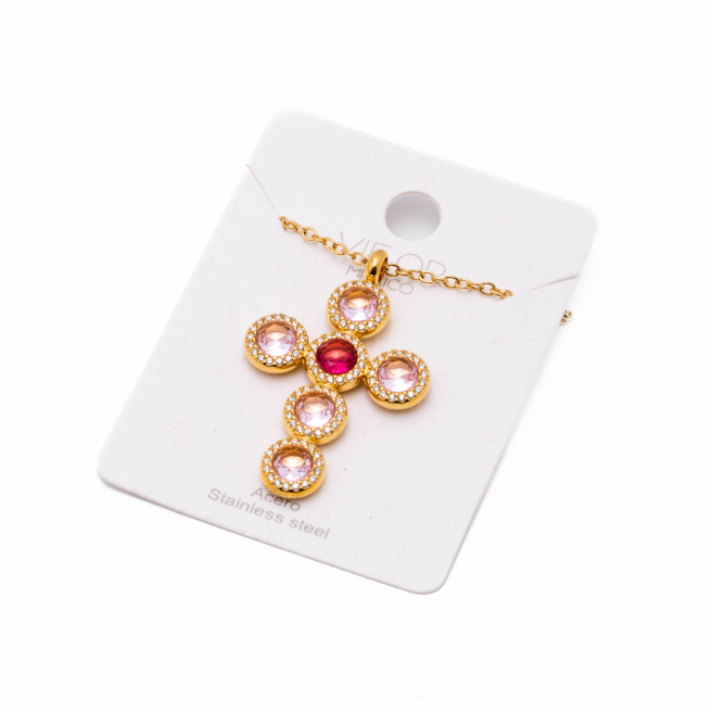 COLLAR ZO15373N ROSA DORADO Acero Inoxidable 2D11