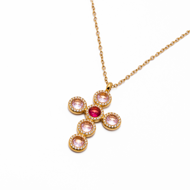 COLLAR ZO15373N ROSA DORADO Acero Inoxidable 2D11