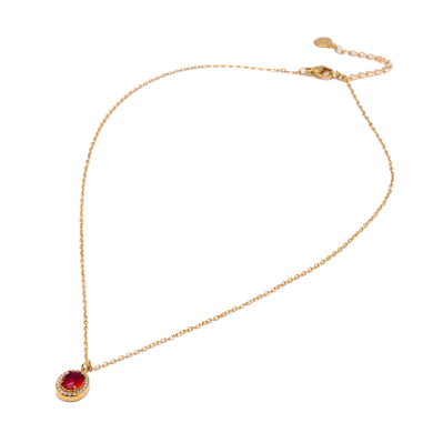 COLLAR ZO15792N ROJO DORADO Acero Inoxidable E110