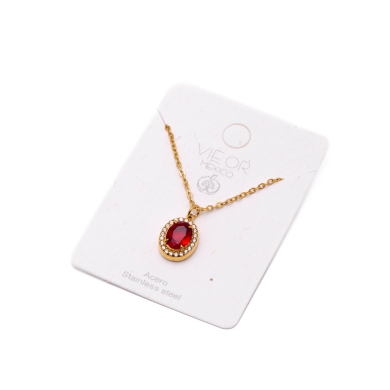 COLLAR ZO15792N ROJO DORADO Acero Inoxidable E110