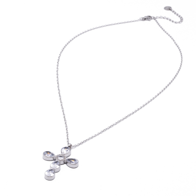 COLLAR ZO15375N BLANCO PLATEADO Acero Inoxidable 2D11