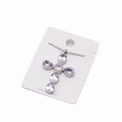 COLLAR ZO15375N BLANCO PLATEADO Acero Inoxidable 2D11