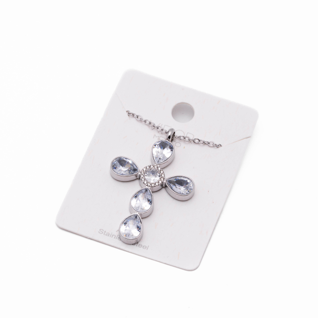 COLLAR ZO15375N BLANCO PLATEADO Acero Inoxidable 2D11