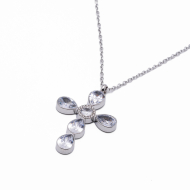 COLLAR ZO15375N BLANCO PLATEADO Acero Inoxidable 2D11