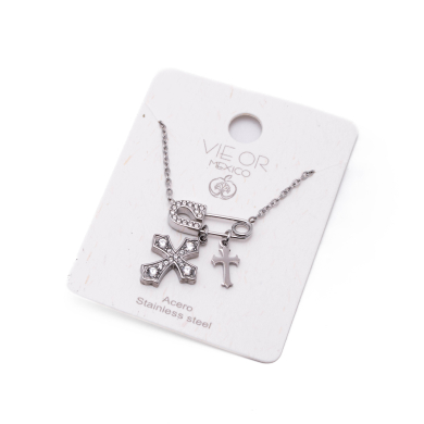 COLLAR ZO15458N PLATEADO Acero Inoxidable E29