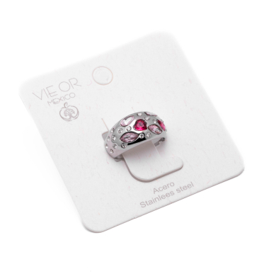 ANILLO ZO13993R ROSA PLATEADO A42