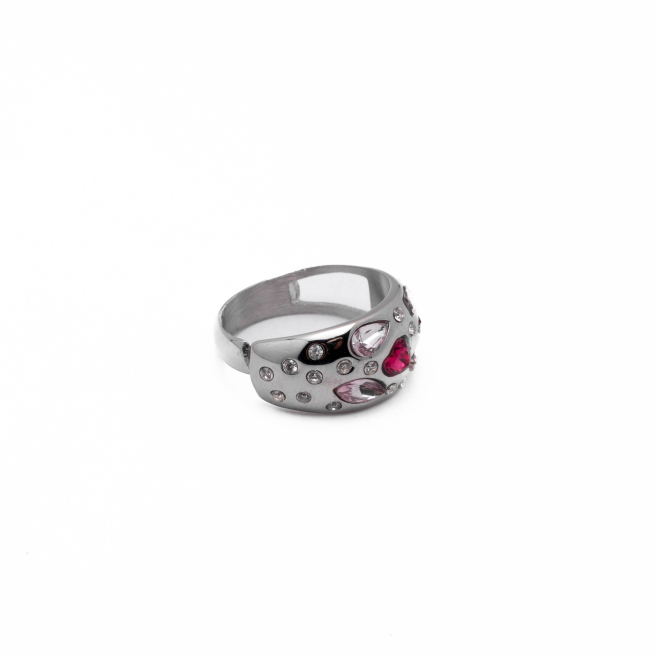 ANILLO ZO13993R ROSA PLATEADO A42