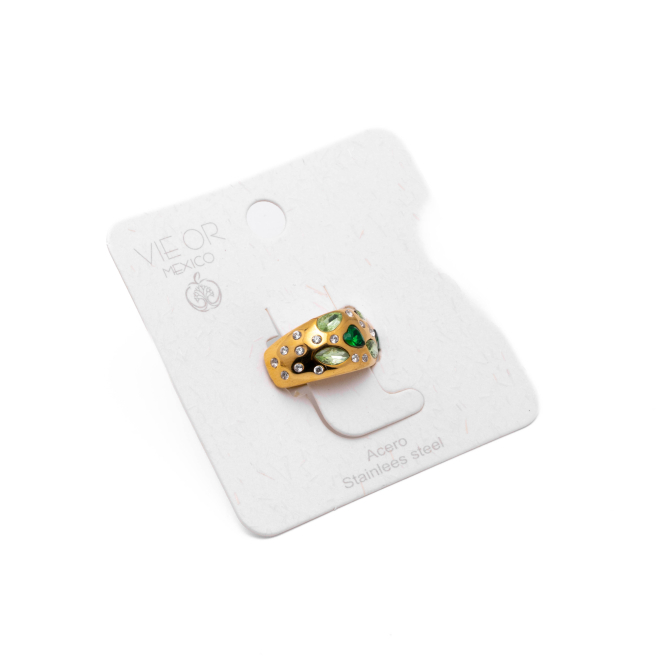 ANILLO ZO13993R VERDE DORADO A42
