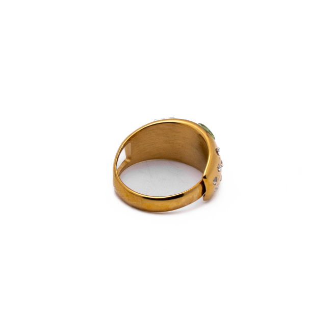 ANILLO ZO13993R VERDE DORADO A42