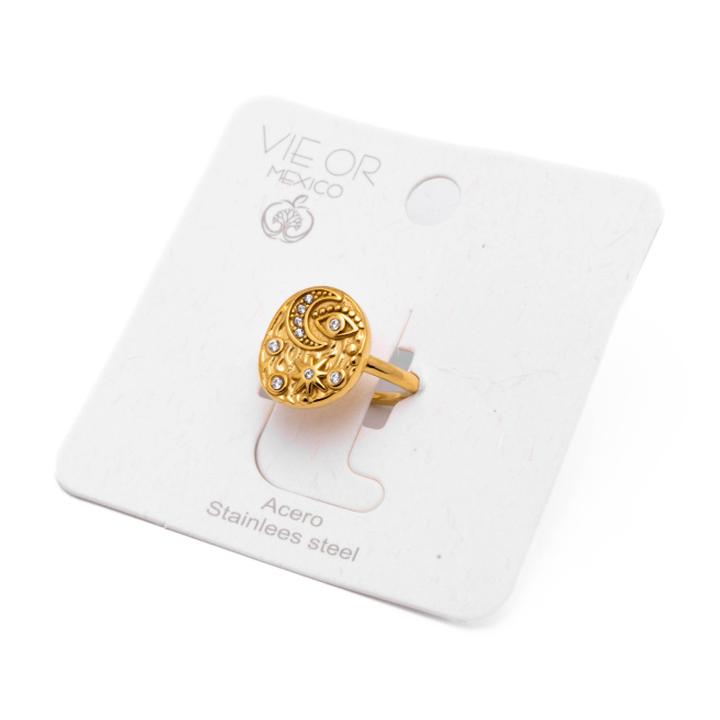ANILLO ZO15491R DORADO Acero Inoxidable 2A33