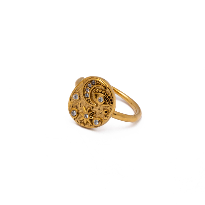 ANILLO ZO15491R DORADO Acero Inoxidable 2A33