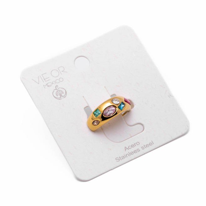 ANILLO ZO13992R MULTICOLOR DORADO A42