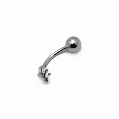 Piercing de ombligo ZO15647P PLATEADO Acero Inoxidable F38