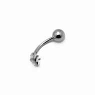 Piercing de ombligo ZO15647P PLATEADO Acero Inoxidable F38