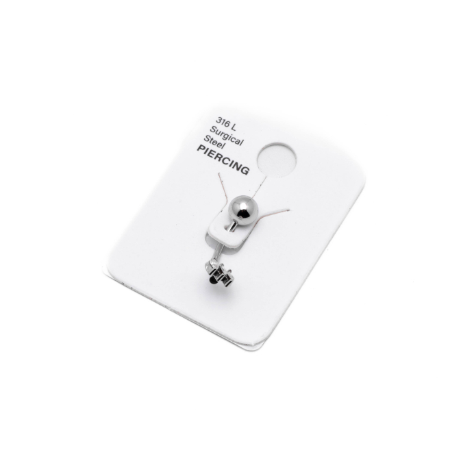 Piercing de ombligo ZO15647P PLATEADO Acero Inoxidable F38