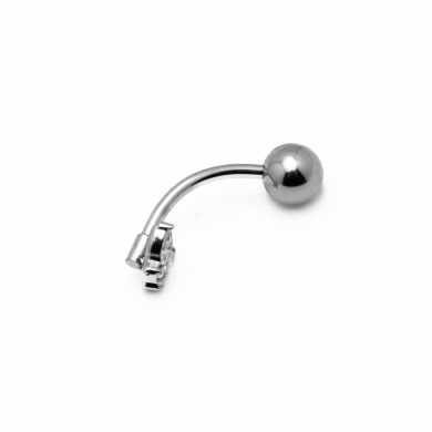 Piercing de ombligo ZO15651P PLATEADO Acero Inoxidable F38