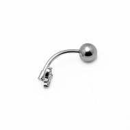 Piercing de ombligo ZO15651P PLATEADO Acero Inoxidable F38