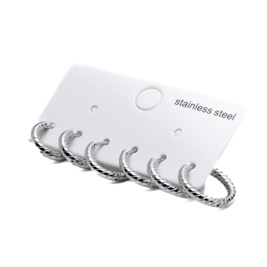 ARETES ZO15565E PLATEADO Acero Inoxidable F46