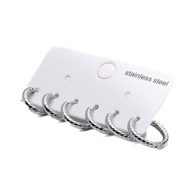 ARETES ZO15565E PLATEADO Acero Inoxidable F46