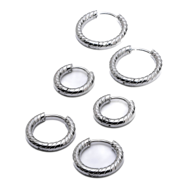 ARETES ZO15565E PLATEADO Acero Inoxidable F46