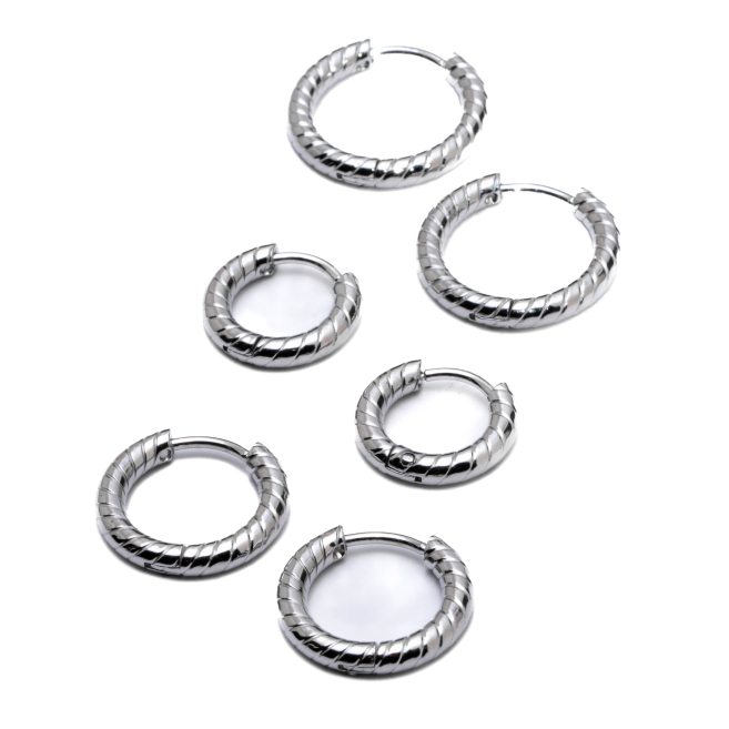ARETES ZO15565E PLATEADO Acero Inoxidable F46