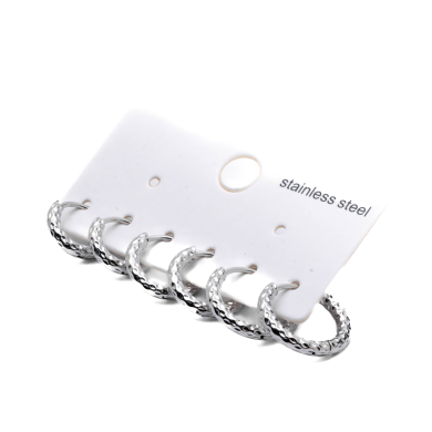 ARETES ZO15564E PLATEADO Acero Inoxidable F46