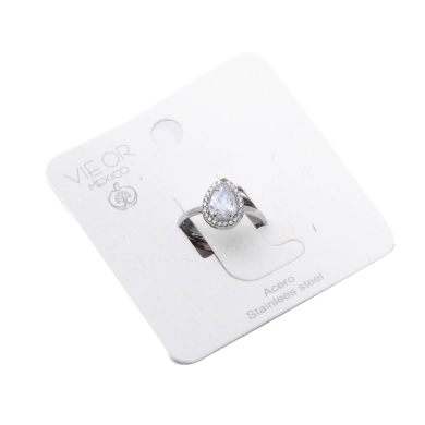 ANILLO ZO10807R BLANCO PLATEADO Acero Inoxidable A310