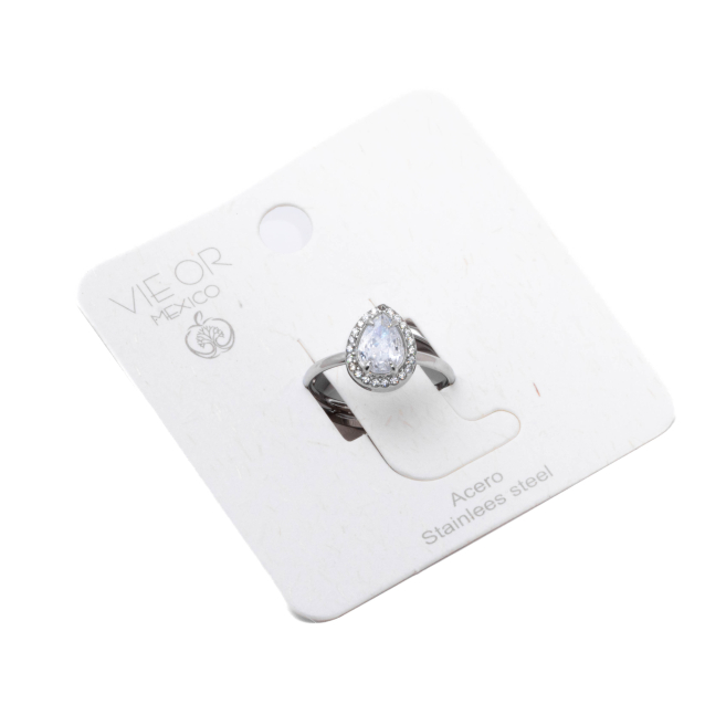 ANILLO ZO10807R BLANCO PLATEADO Acero Inoxidable A310