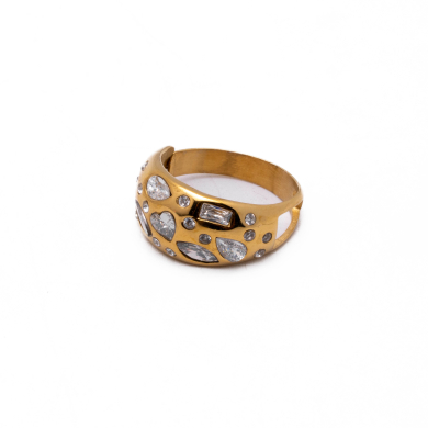 ANILLO ZO13993R BLANCO DORADO A42