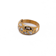 ANILLO ZO13993R BLANCO DORADO A42