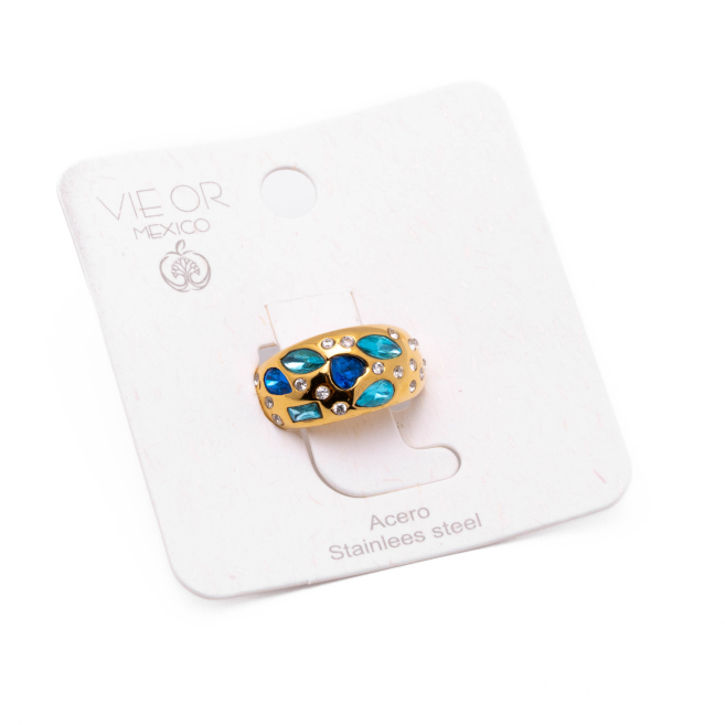 ANILLO ZO13993R AZUL DORADO A42