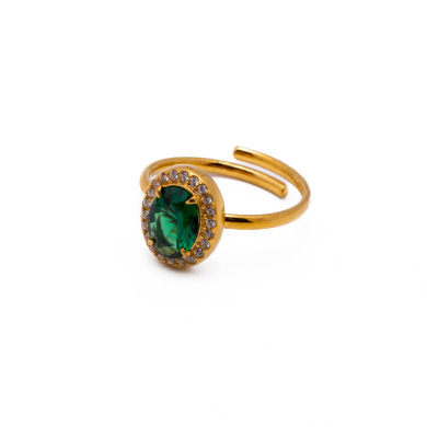 ANILLO ZO10810R VERDE DORADO Acero Inoxidable A310