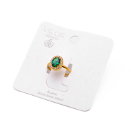 ANILLO ZO10810R VERDE DORADO Acero Inoxidable A310