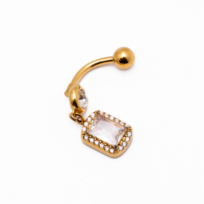Piercing de ombligo ZO15635P DORADO Acero Inoxidable F38