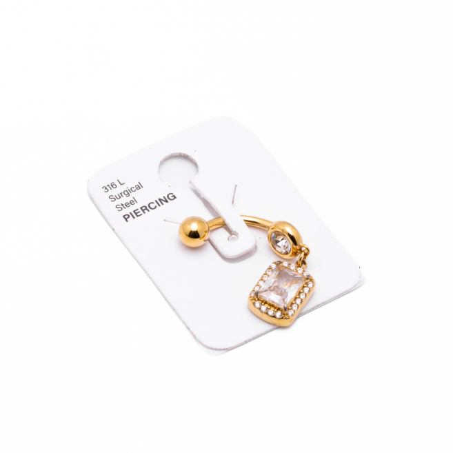 Piercing de ombligo ZO15635P DORADO Acero Inoxidable F38