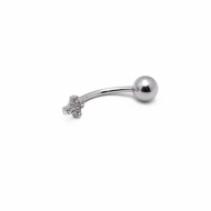 Piercing de ombligo ZO15650P PLATEADO Acero Inoxidable F38