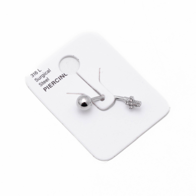 Piercing de ombligo ZO15650P PLATEADO Acero Inoxidable F38