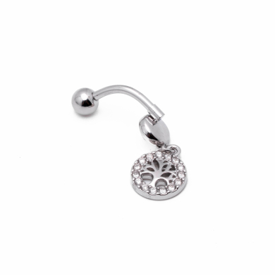 Piercing de ombligo ZO15632P  PLATEADO Acero Inoxidable F38