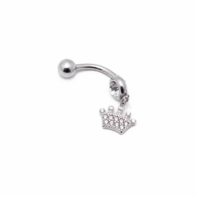 Piercing de ombligo ZO15634P PLATEADO Acero Inoxidable F38