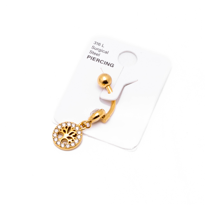 Piercing de ombligo ZO15632P DORADO Acero Inoxidable F38