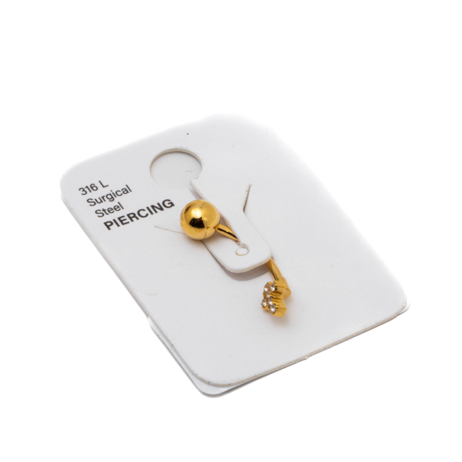Piercing de ombligo ZO15650P  DORADO Acero Inoxidable F38