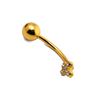 Piercing de ombligo ZO15650P  DORADO Acero Inoxidable F38